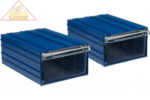 Пластиковый короб Стелла-техник С-501-А-2К синий-прозрачный , 212х328х126мм, комплект 2 штуки