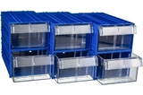 Пластиковый короб Стелла-техник C-2-К6-синий-прозрачный , 140х250х100мм, комплект 6 штук