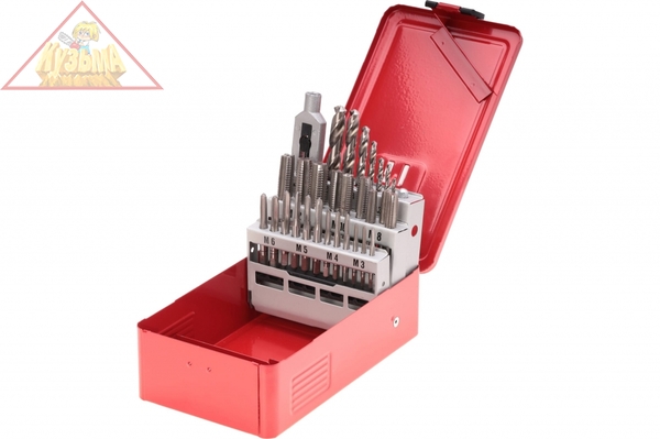 Набор ручных метчиков HSS M3-M12+вороток+сверла, 29шт RUKO 245003