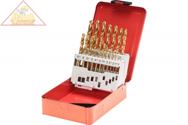 Набор из 19-ти шт. сверел HSS-G TIN (1,0-10мм.)  RUKO арт.250214T