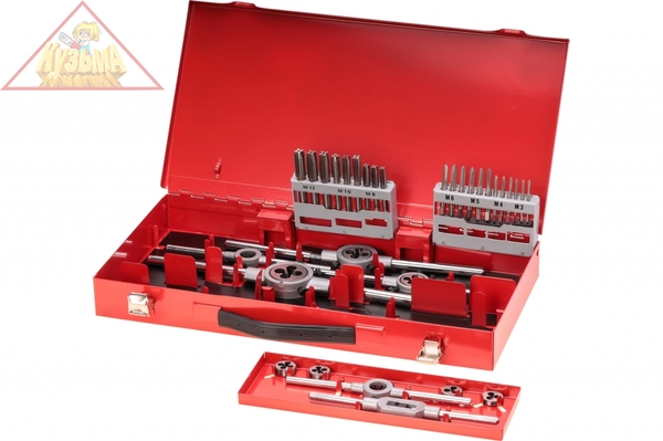 Набор метчиков и плашек Ruko M3-M12 мм HSS-G 37пр 245020