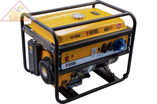 Бензиновый генератор DENZEL GE 6900 5,5 кВт, 220В 50Гц, 25 л, ручной старт 94637