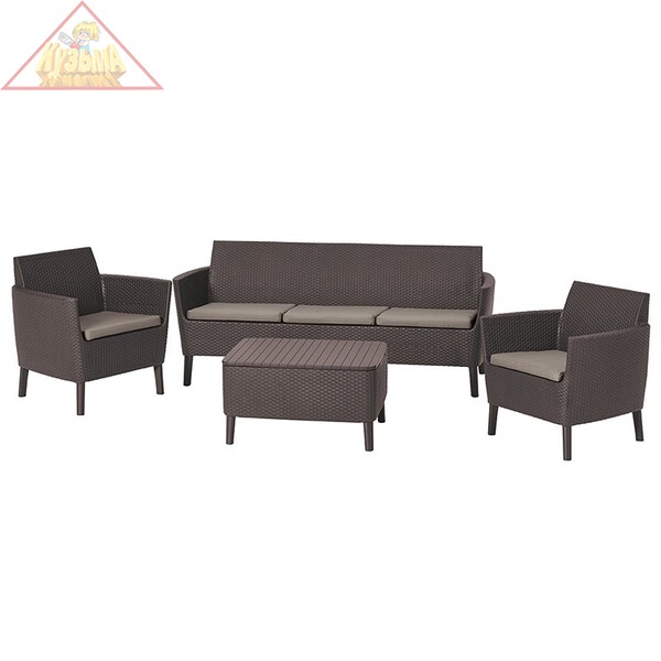Комплект мебели Allibert Salemo 3 seater set (17205990) коричневый, 253240
