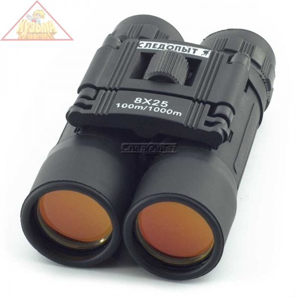 Бинокль "СЛЕДОПЫТ", 8х25, черный, 65*35*110 мм, 184 гр., в чехле/50/ PF-BT-10