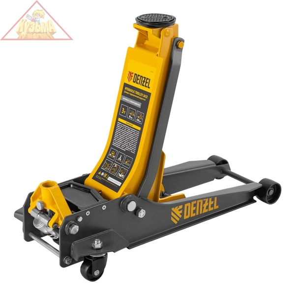 Домкрат гидравлический подкатной, 3 т, 85-610 мм, быстрый подъем, низ. подхват, проф, SUV Denzel 51271