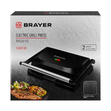 2010BR Гриль – пресс электрический BRAYER 1000 Вт, разм.пласт 25.5x17.5 см, антипр.покр, защит.перег
