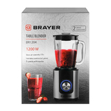 1204BR Блендер настольный BRAYER, 1200 Вт, стекл., 1,75 л, 6 титан. ножей, импульс, колка льда
