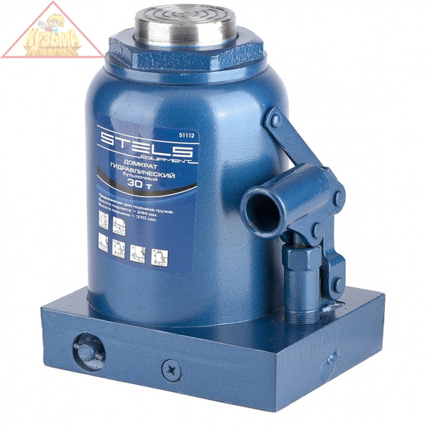 Домкрат гидравлический бутылочный, 30 т, H подъема 240-370 мм Stels (51112)