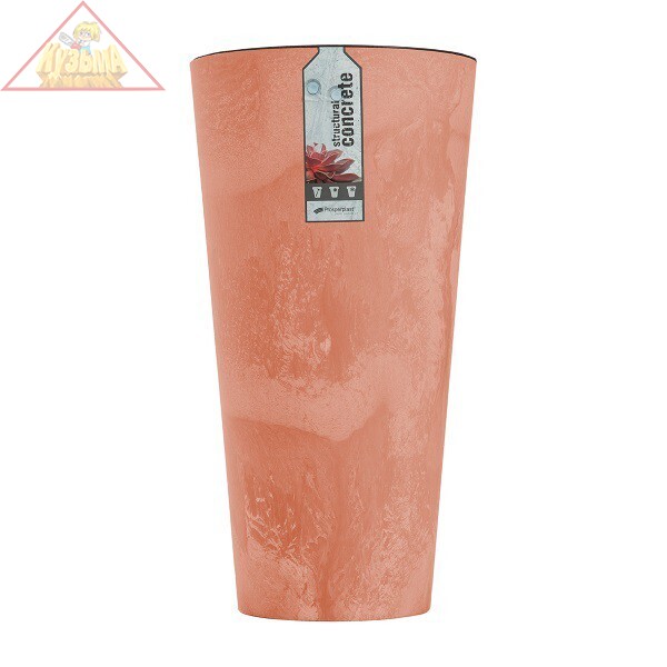 Кашпо для цветов Tubus Slim Beton Effect DTUS400E-R624 терракотовый 2 предмета 35 и 64 л