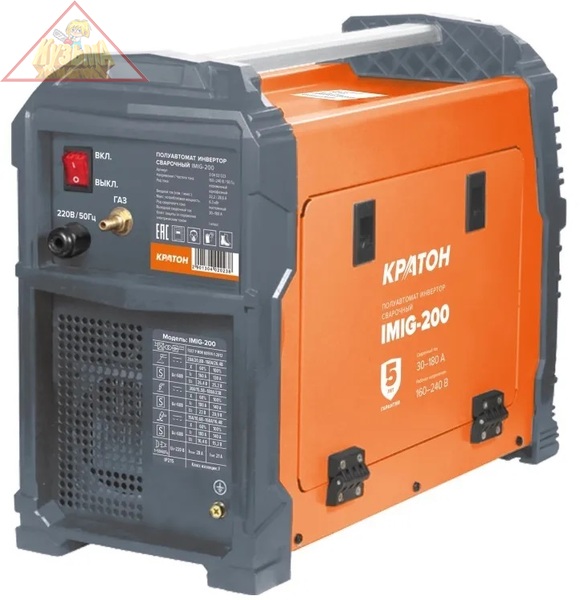 Полуавтомат инвертор сварочный КРАТОН IMIG-200, 3 04 02 023
