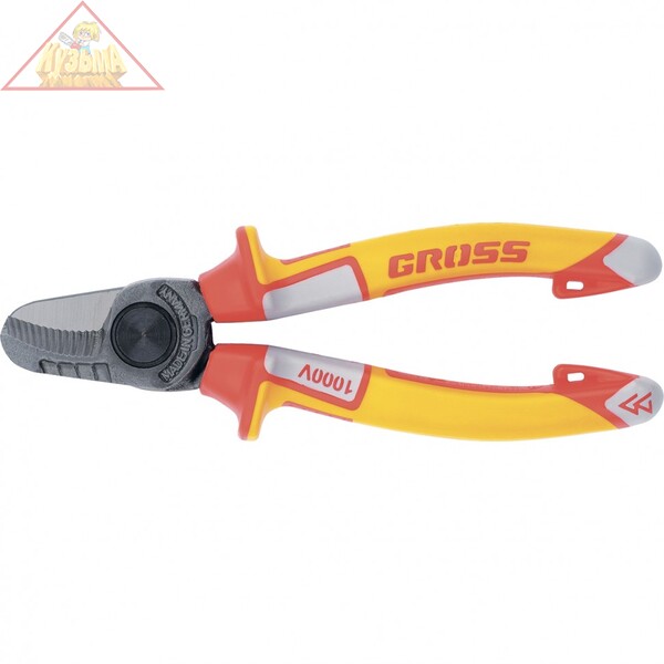 Кабелерез, диэлектрические рукоятки до 1000 В, трехкомпонентные рукоятки, 160 мм GROSS, арт. 17725