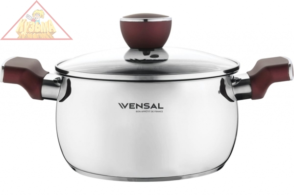 Кастрюля VENSAL Joli с крышкой из нержавеющей стали 3.3 л 20 см VS1545