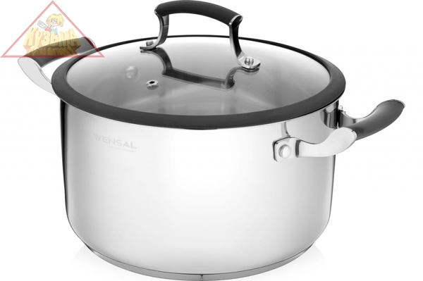 Кастрюля с крышкой Vensal Nuances de goût из нержавеющей стали 5,9л (24см), арт. VS1513