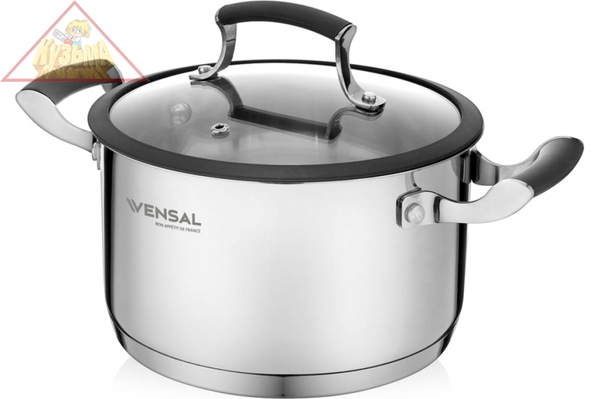 Кастрюля с крышкой Vensal Nuances de goût из нержавеющей стали 3,5л (20см), арт. VS1512
