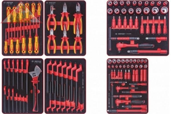 Набор инструментов KING TONY HIGH VOLTAGE для тележки, 6 ложементов, 117 предметов 932-117VEMRVD