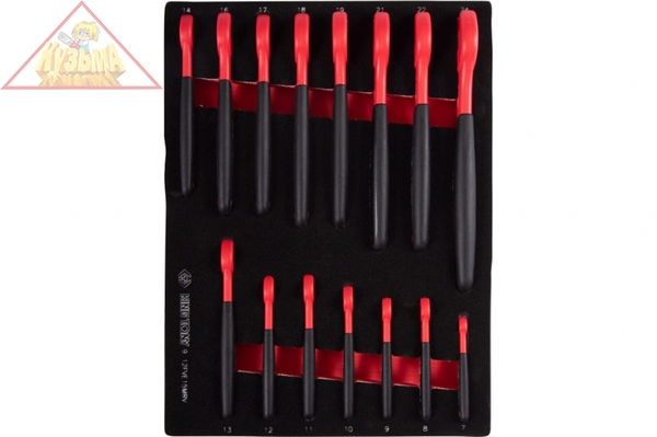 Набор рожковых диэлектрических ключей KING TONY 7-24 мм, ложемент, 15 предметов 9-12FVE15MRV