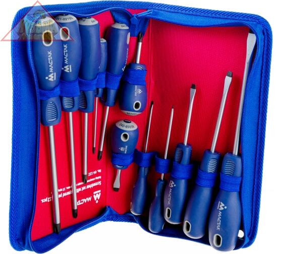 Набор отверток в футляре на молнии, 12 предметов МАСТАК 04-12Z