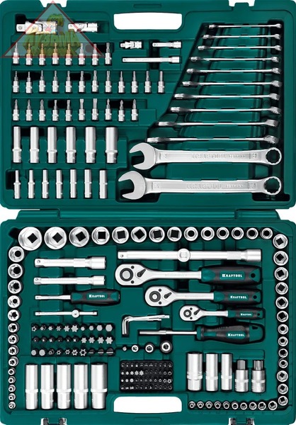 Универсальный набор инструмента, 216 предметов KRAFTOOL X-Drive 1/2"+3/8"+1/4", 27888-H216