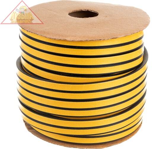 Промышленный уплотнитель Зубр ЭКСПЕРТ самоклеящийся черный D-профиль на бобине 14ммх12мм, 40м 40950-14-40