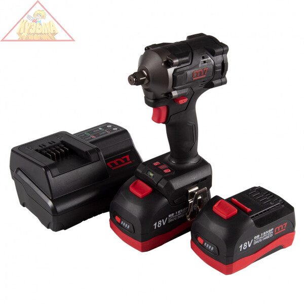 Гайковерт аккумуляторный ударный 1/2", 900 Нм, 18 В, укороченный, 4 предмета, кейс MIGHTY SEVEN DW-404A