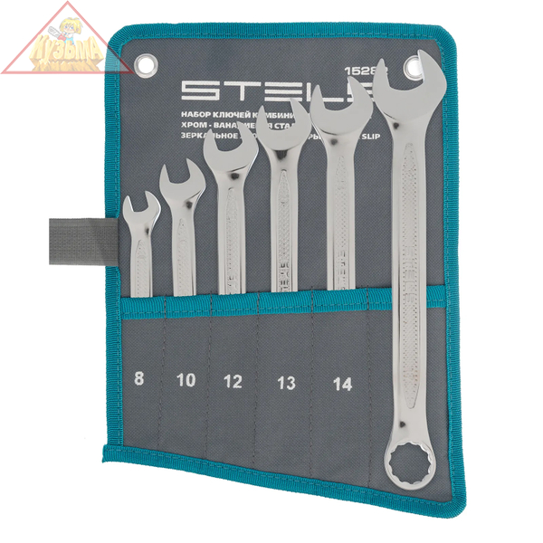 Набор ключей комбинированных 6 шт, 8-17 мм, антислип Stels 15282