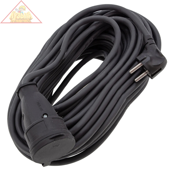 Удлинитель силовой 20 м, 16 А, тип УХз16, КГ 3 x 2.5 мм, 1 розетка, Сибртех 95896