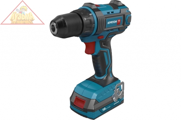 Дрель-шуруповерт аккумуляторная бесщеточная Кратон BCD18-OFA SET (АКБ 2,0А·ч; ЗУ + кейс) арт. 3 11 01 072