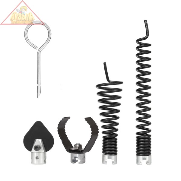 Комплект насадок для спиралей 30 мм (прямой бур, конусная спираль, скребок, пика) CROCODILE, 50300-30-Н5