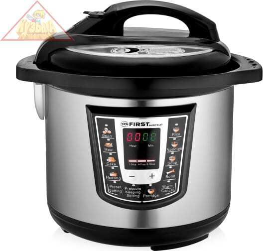 Мультиварка-скороварка FIRST 6 л, 1000 Вт, 9 программ, дисплей FA-5130