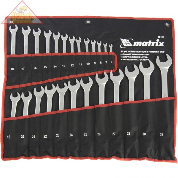 Набор ключей комбинированных, 6 - 32 мм, 25шт MATRIX 15413