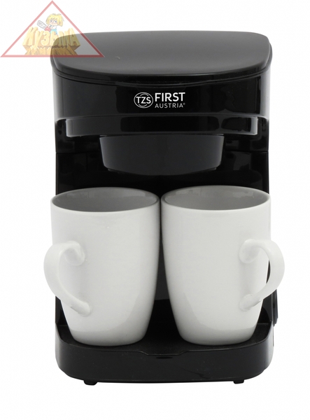 5453-4 Кофеварка , 450 Вт, 2 фарфоровые чашки (2х125 мл), Черный FIRST арт.FA-5453-4 Black