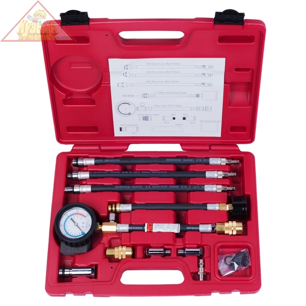 Компрессометр бензиновый, 0-21 атм, кейс, 19 предметов МАСТАК 120-10019C