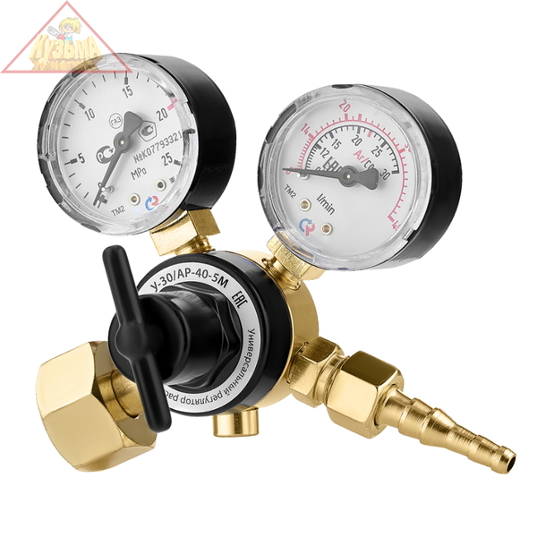 Регулятор расхода газа универсальный Сварог У-30/АР-40-5М, манометр с поверкой арт 00000098849