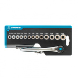 Набор торцевых головок, трещотка 120 зубьев, 36 предметов, 1/4", CrV, Gross, 14142