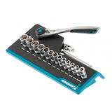 Набор торцевых головок, трещотка 120 зубьев, 36 предметов, 1/4", CrV, Gross, 14142