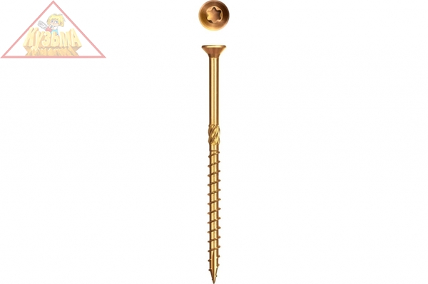 Конструкционные саморезы ЗУБР КС-П 300x6.0 мм, 100 шт., желтый цинк 30041-60-300