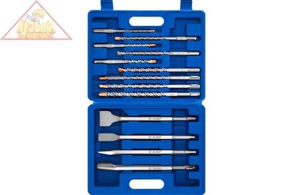 Набор зубил и буров ЗУБР Профессионал SDS-Plus, 13 шт 29360-H13_z01