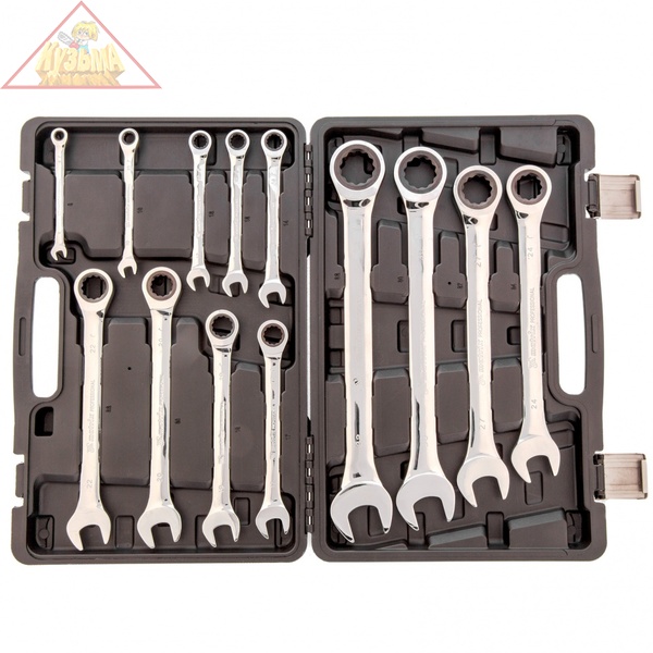 Набор ключей комбинированных, трещоточных 13 шт. Matrix, 14797