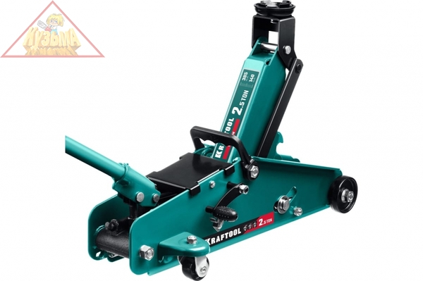 Подкатной домкрат с увеличенным подъемом и фиксатором KRAFTOOL S-PIN 2.5т, 140-385 мм 43457-2.5