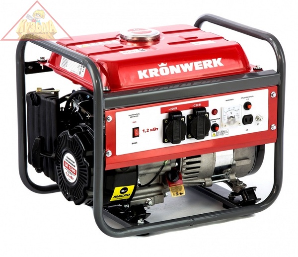 Генератор бензиновый LK 1500,1,2 кВт, 230 В, бак 6 л, ручной старт, Kronwerk 94649