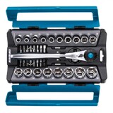 Набор торцевых головок, трещотка 120 зубьев, 36 предметов, 1/2" CrV, Gross, арт. 14144