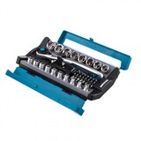 Набор торцевых головок, трещотка 120 зубьев, 36 предметов, 1/2" CrV, Gross, арт. 14144