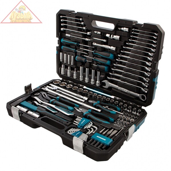 Набор инструментов 115 предметов, 120 зубьев, CrV, 1/4", 1/2" GROSS, арт. 14152