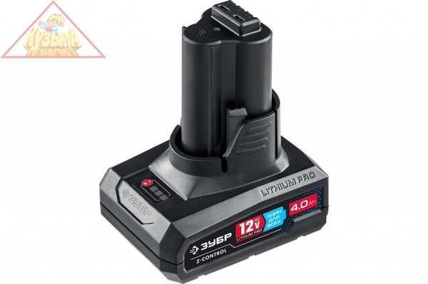 Аккумуляторная батарея ЗУБР Профессионал 12В, Li-Ion, 4Ач ST7-12-4