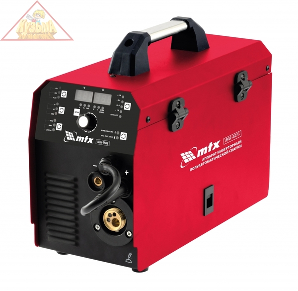 Аппарат инверторный полуавтоматической cварки MIG-180S, 180A, ПВ 60%, катушка 5 кг MTX 94302