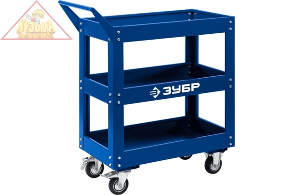 Инструментальная тележка открытого типа ЗУБР Профессионал 3 полки, 820x405x955 мм 38913