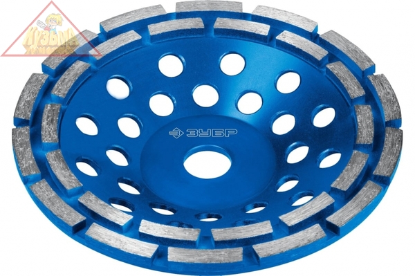 Двухрядная алмазная чашка ЗУБР Профессионал 180 мм 33372-180_z01