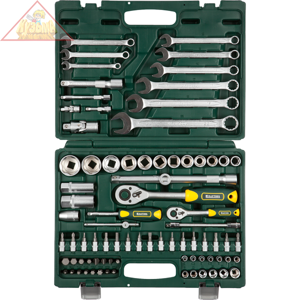 Универсальный набор инструмента 82 предмета KRAFTOOL X-Drive 82 (1/2"+1/4") 27887-H82_z03