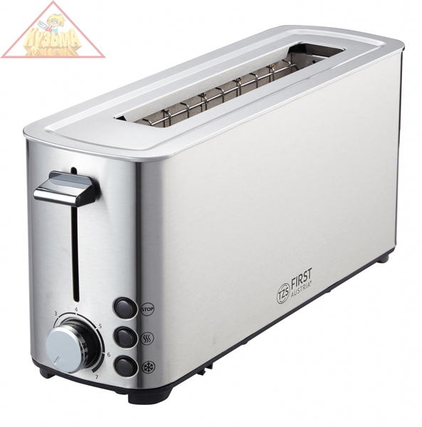 Тостер FIRST,1050 Вт, слот для ломтиков 25.5х11.5х4.5 см, стальной, FA-5367-4 Steel