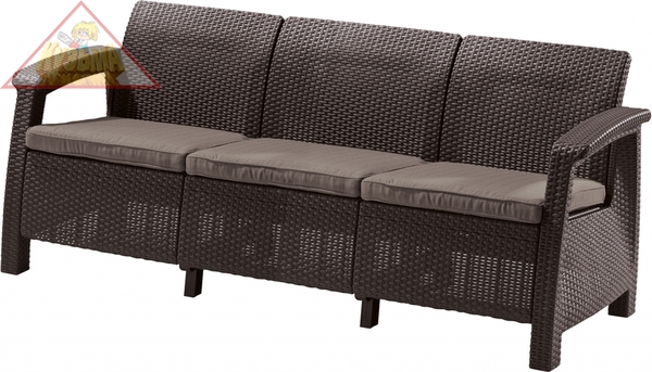 Диван Corfu Triple (Love Seat Max) РОССИЯ (кор.серая подушка) (17197959), 223207